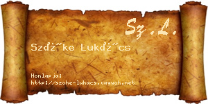 Szőke Lukács névjegykártya